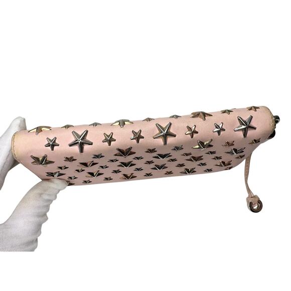 Jimmy Choo Filipa Zip-Around Long Wallet in Pink Leather Multi-Tone Star Studded - Picture 5 of 16
